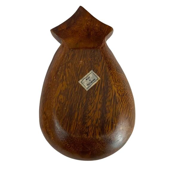 Set of 2 Carved Wooden Pineapple Shaped Bowls Made in Philippines MCM Vintage - Picture 13 of 15